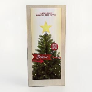 Mr Christmas Cracker Barrel Animated Tree Topper Santa Pilot Airplane Holiday